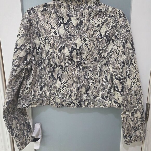 Sanctuary Women’s Snake Print Cropped Jacket – Size S – Animal Print Denim Style - Picture 12 of 12